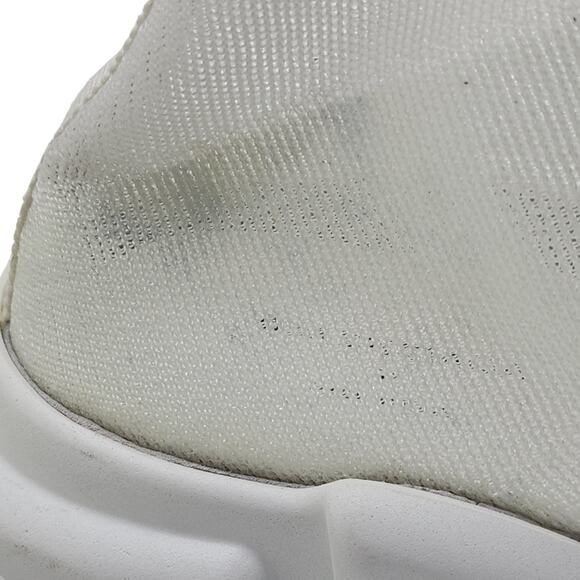 Balenciaga Knit Fabric Speed Trainer Sneakers in White 37 (7 US) $895 distressed - Picture 10 of 13